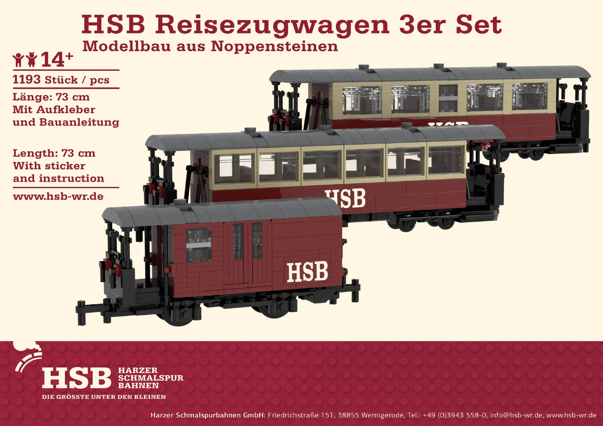 HSB Reisezugwagen - Konzept aus Klemmbausteinen